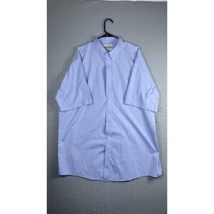 Roundtree & Yorke Gold Label Shirt Mens 18.5 Tall Blue Non Iron Short Sleeve